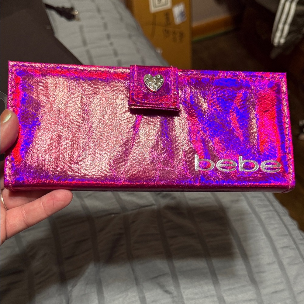 bebe Metallic Pink and Purple Eyeshadow Case